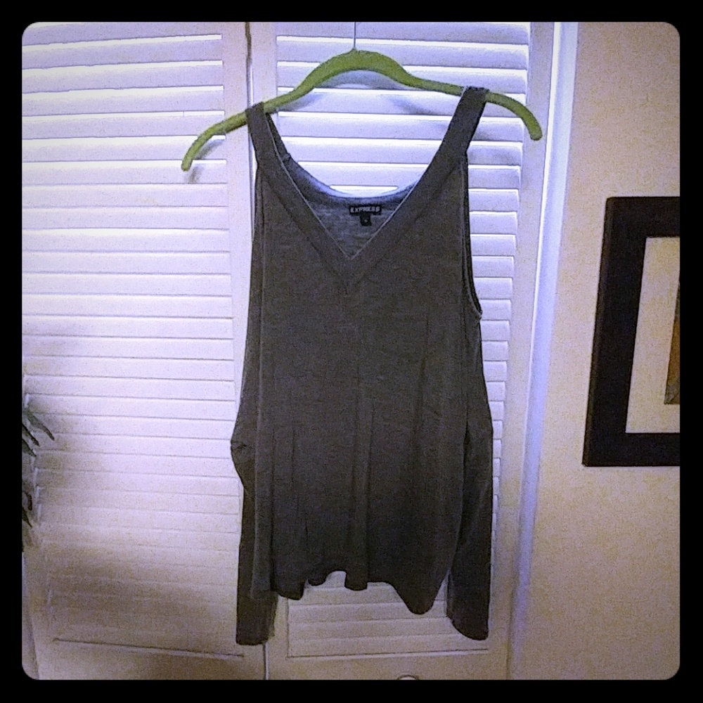 Express knit cold shouldered top